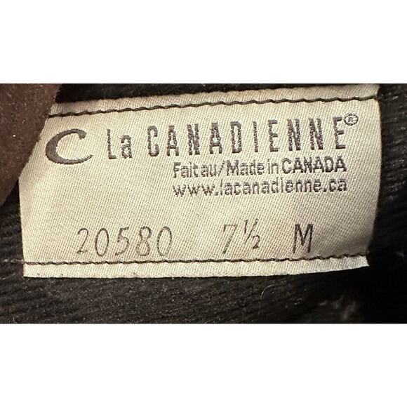 La Canadienne Button Ankle Boots 7.5M Brown Suede - Picture 11 of 12